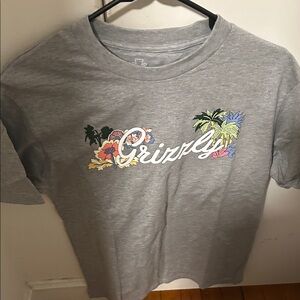 Gray Graphic T-Shirt with Floral Design by Grizzly